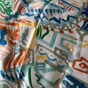 Tory Burch Gold and White Necklace